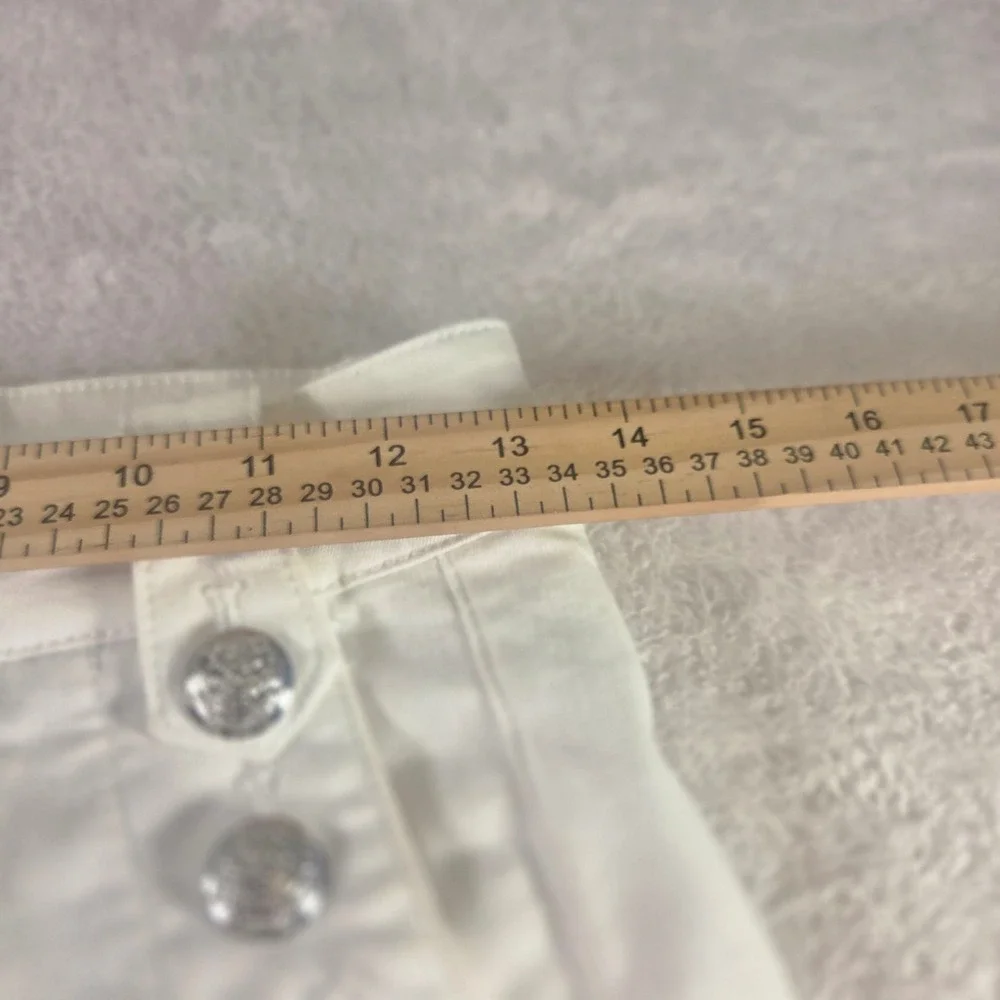 White House Black Market High Rise Wide Leg Sailor Pants White Silver Button 00L - Picture 4 of 11